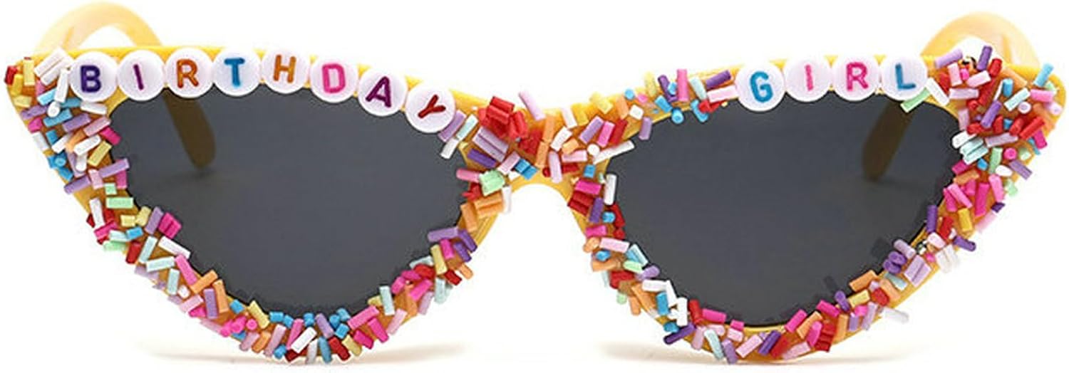 

COTIA 2025 Модные солнцезащитные очки «кошачий глаз» с буквами, для именинницы, для женщин, ручная работа, декоративные милые аксессуары для вечеринки в честь дня рождения, Yellow