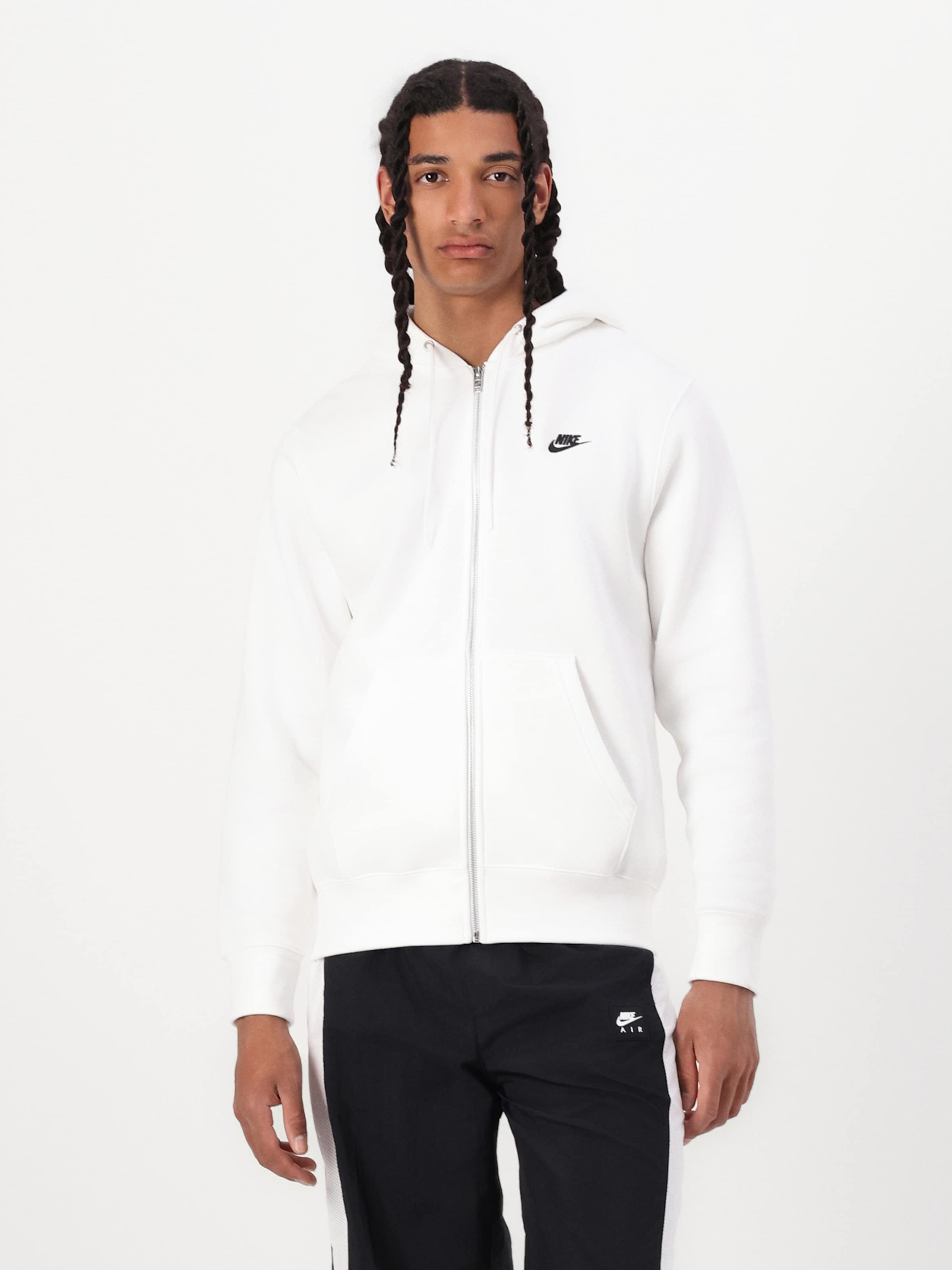 Nike Sportswear Толстовка с молнией 'CLUB' в белом цвете — фото 2