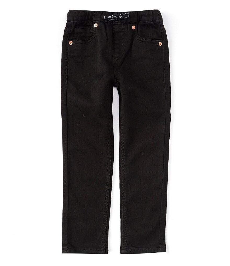 

Levi's Little Boys 2T-7X Джинсовые брюки скинни с принтом и завязками на завязках, черный