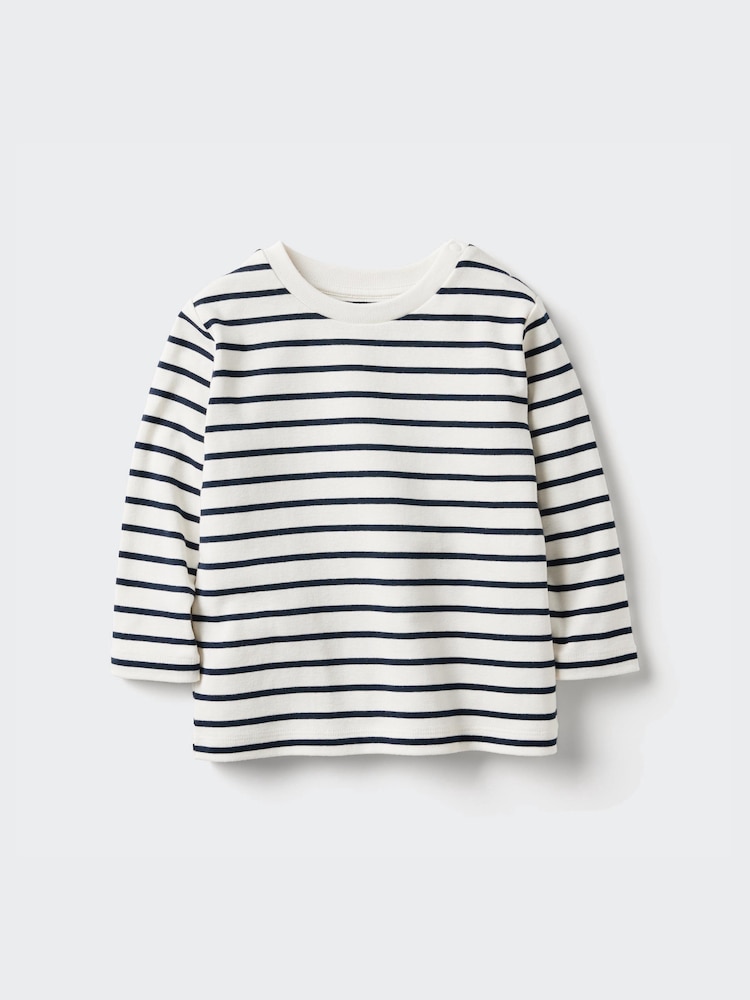 

Кофта детская с круглым вырезом в полоску Uniqlo, цвет 69 синий