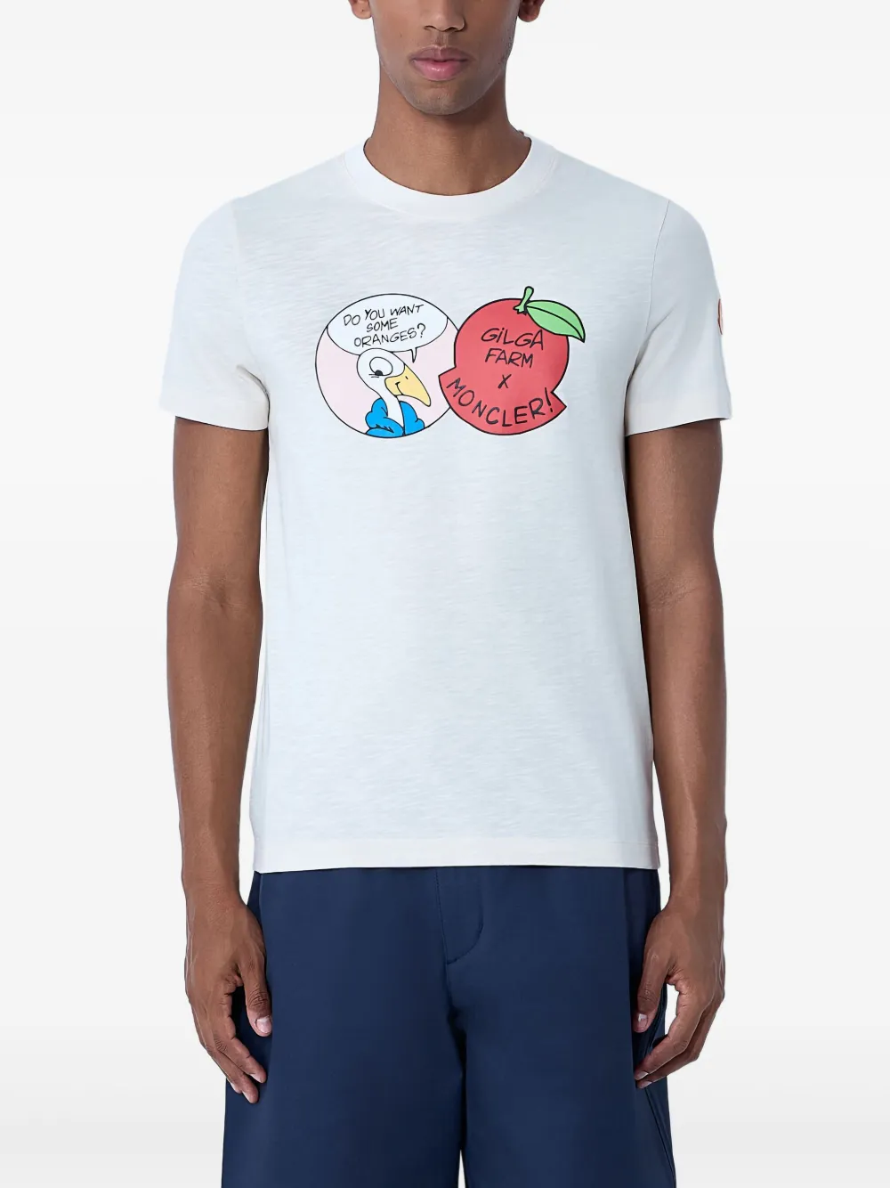 

Футболка с логотипом и круглым вырезом MONCLER, белый