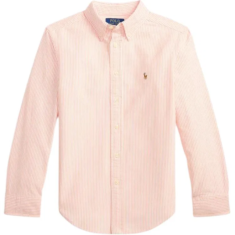 Детская повседневная рубашка Polo Ralph Lauren с коротким рукавом, персиково-белый мультиколор