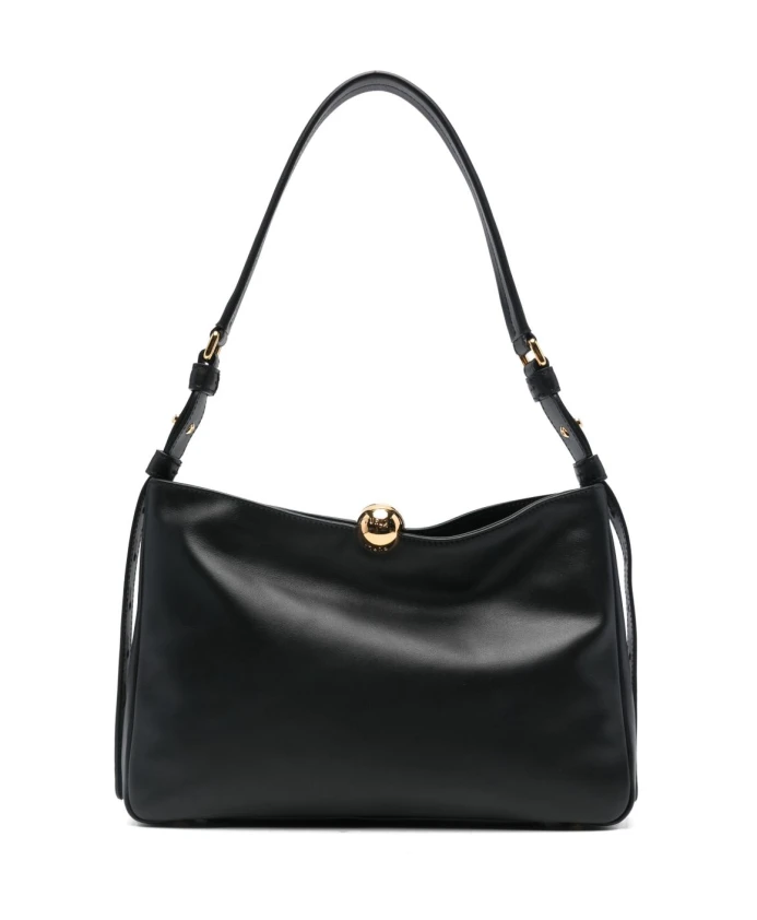 

Черная кожаная сумка через плечо с логотипом Furla, черный