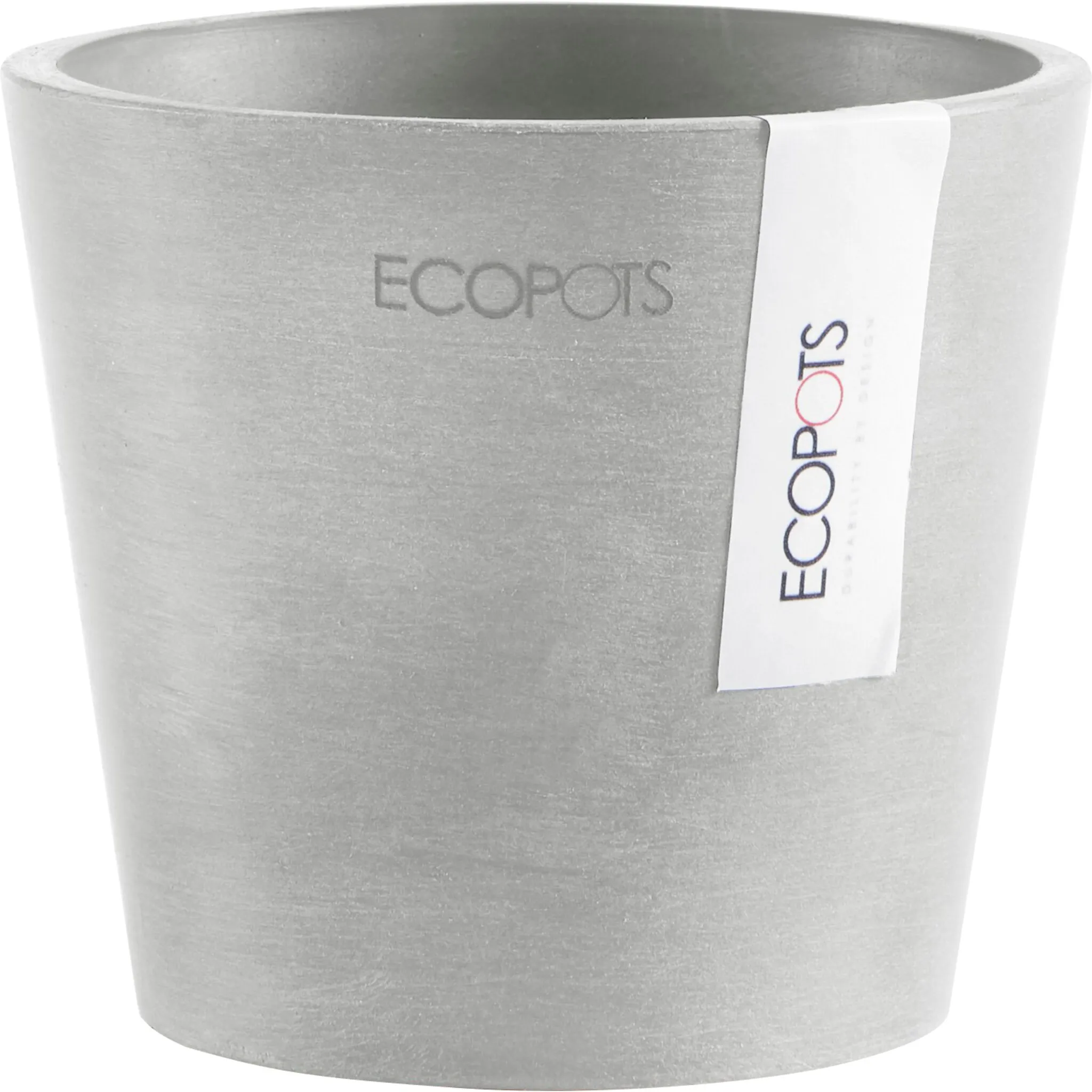 

Цветочный горшок ECOPOTS «AMSTERDAM Mini White Grey», ШxГxВ: 10,5x10,5x9,2 см, белый/серый