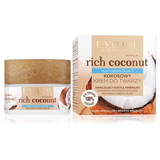 

Кокосовый крем для лица мульти-увлажняющий 50 мл Eveline Cosmetics Rich Coconut