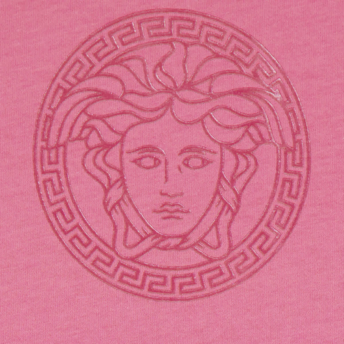 Укороченная хлопковая футболка Versace Medusa, strawberry jam — фото 2