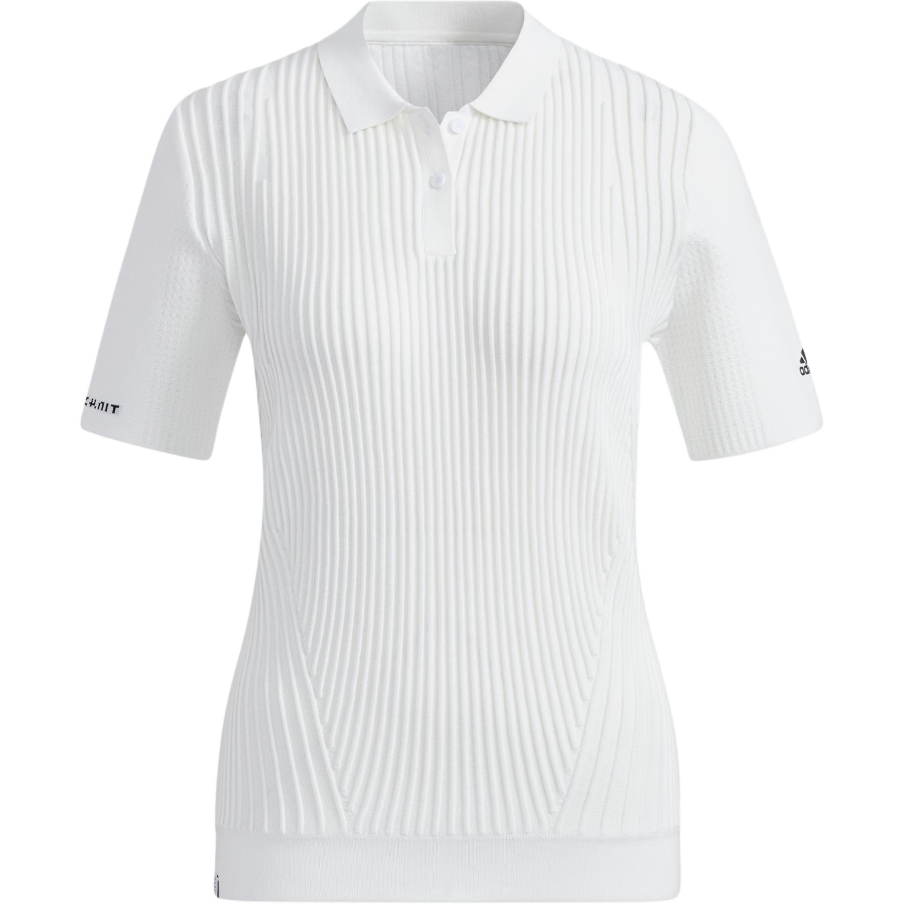 Adidas Футболка Polo Statement Primeknit женская белая — фото 3