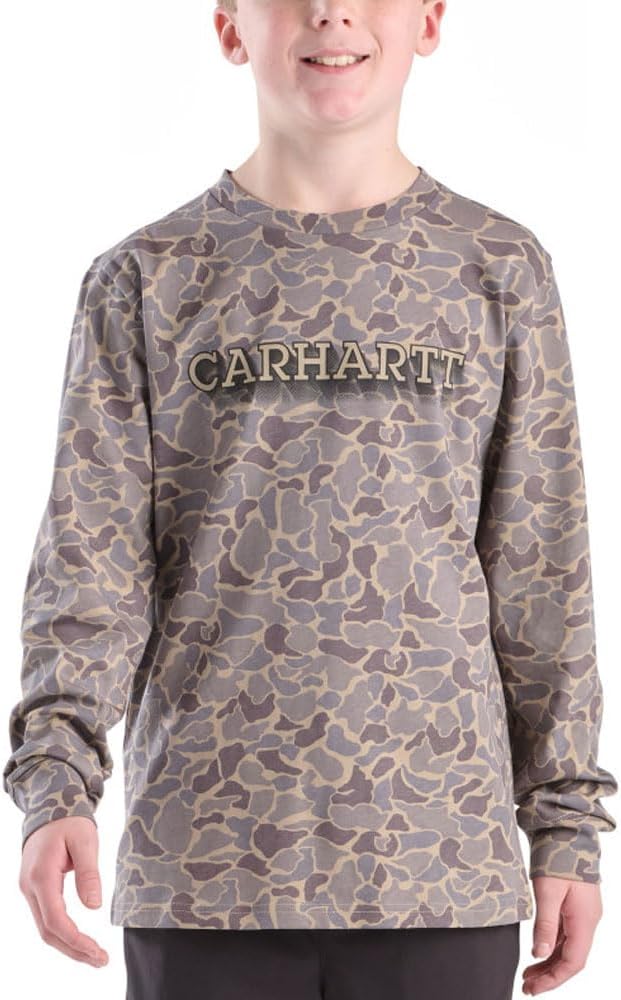

Carhartt Kid's CA6752 футболка с длинным рукавом Camo - для мальчиков, Grey Duck Camo, Серый, Carhartt Kid's CA6752 футболка с длинным рукавом Camo - для мальчиков, Grey Duck Camo