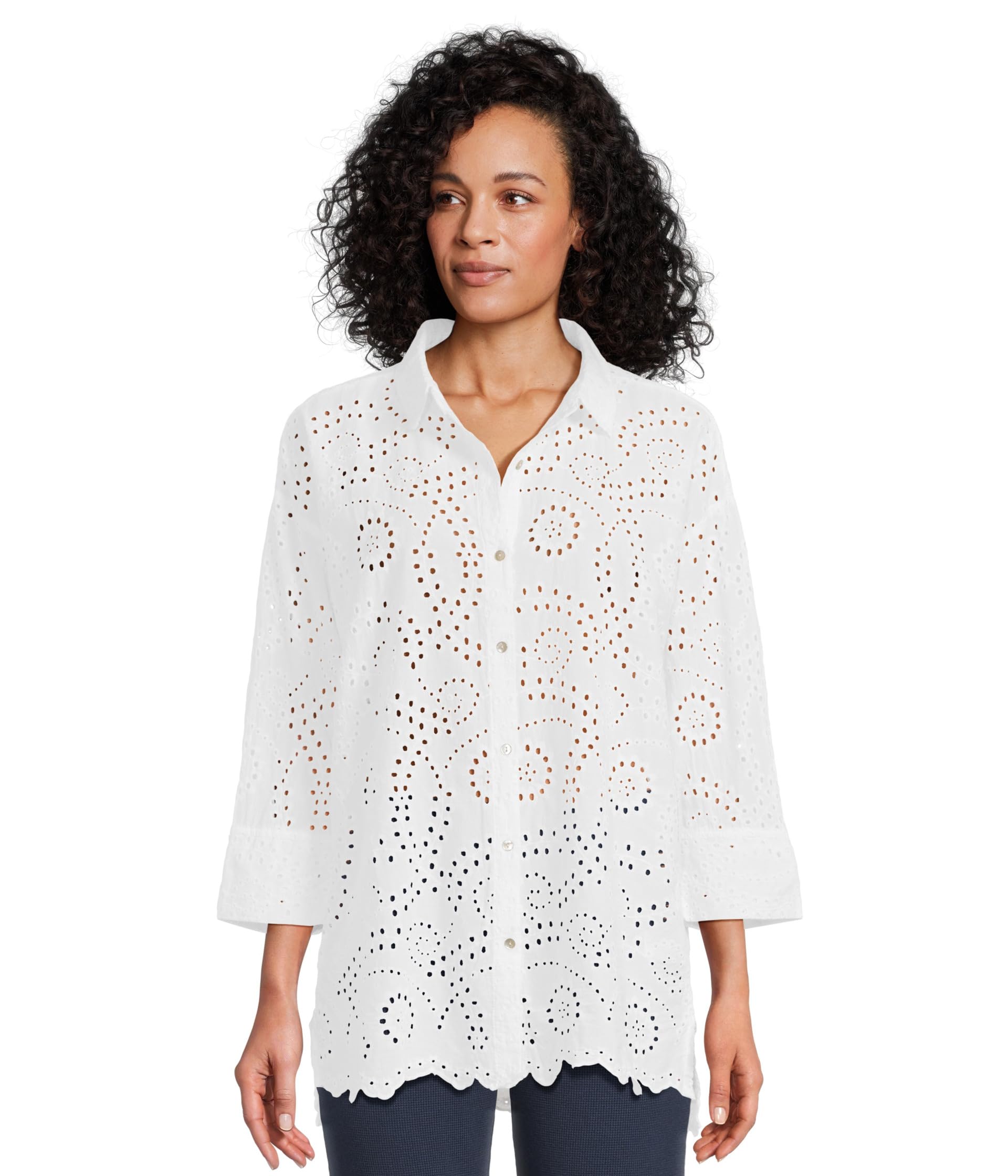 

Рубашка Mod-o-doc 3/4 Sleeve Easy Lace Shirt, белый