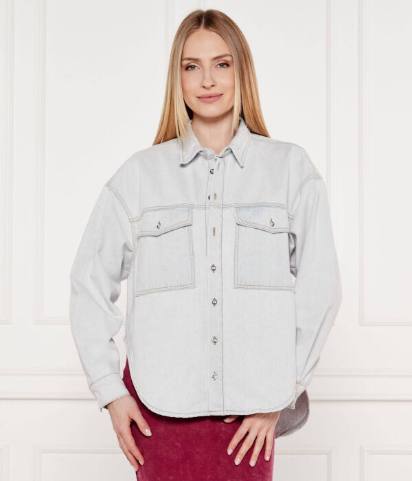 

Джинсовая рубашка смайлик делает Relaxed fit One Teaspoon, синий