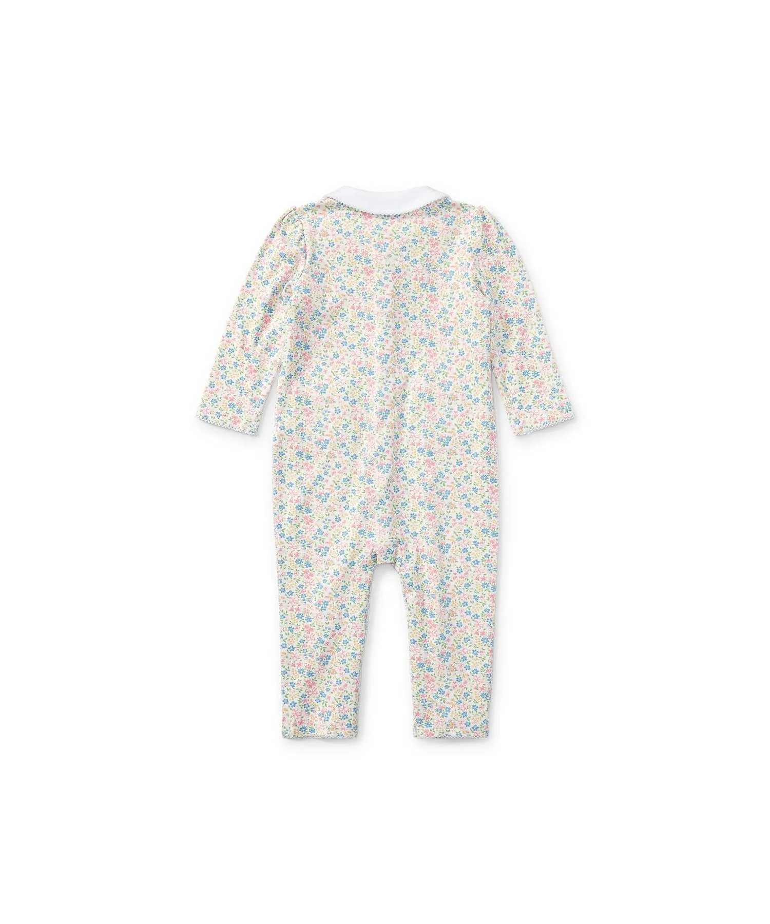 Детский хлопковый комбинезон с цветочным принтом Polo Ralph Lauren, 100 White — фото 3