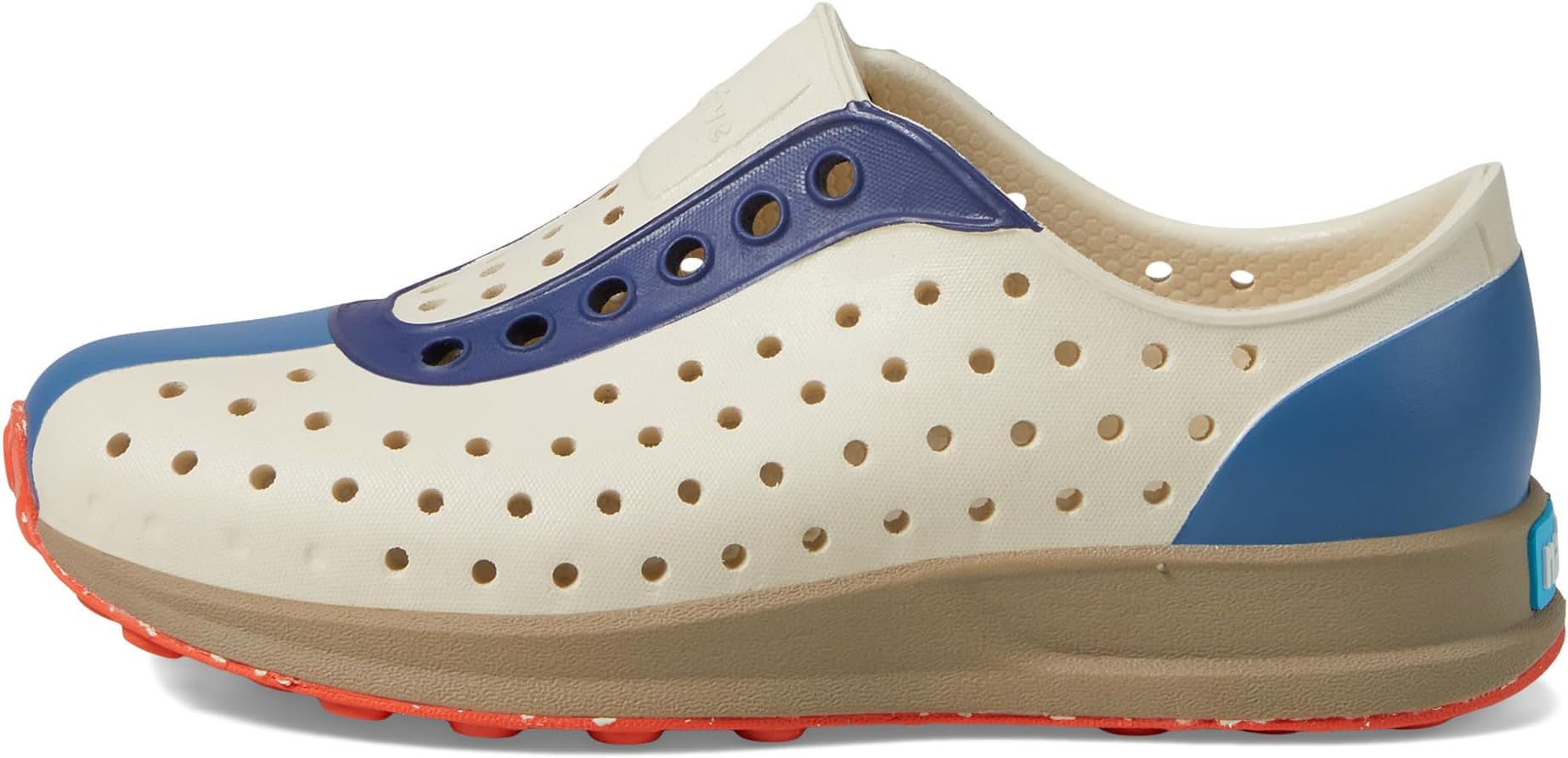 Кроссовки Native Shoes Kids Robbie, Bone White/Flax Tan/Oasis Regatta/La Flame Speckle RubberSee Less — фото 4