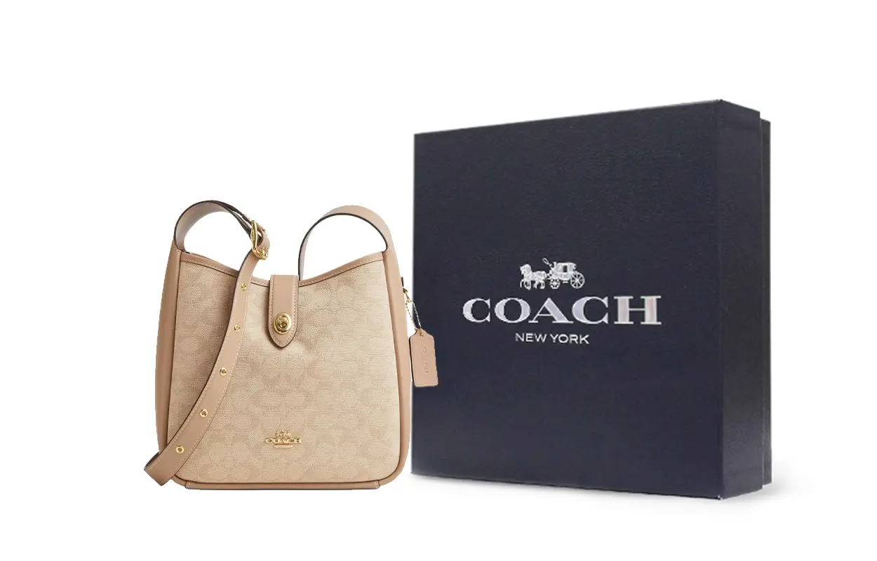 

COACH Сумка кроссбоди из холста с кожаными вставками