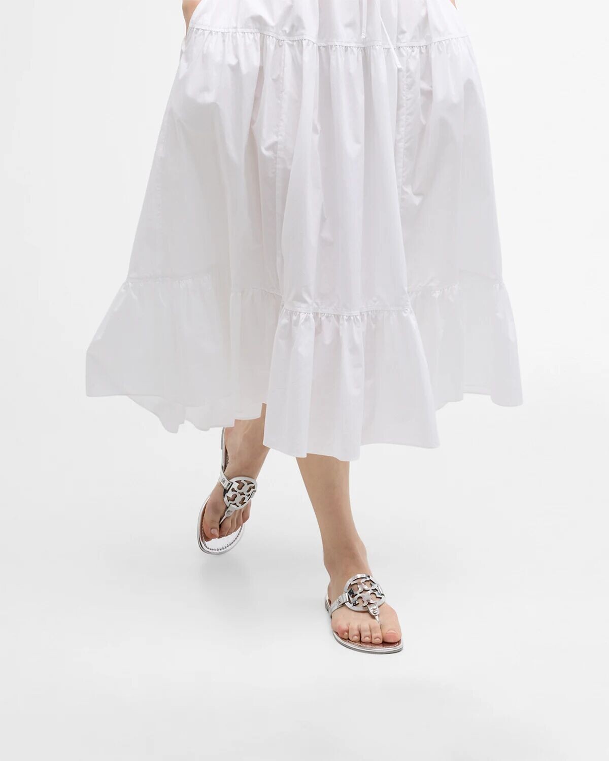 Сандалии Miller с металлизированным логотипом Tory Burch, цвет Argento — фото 2