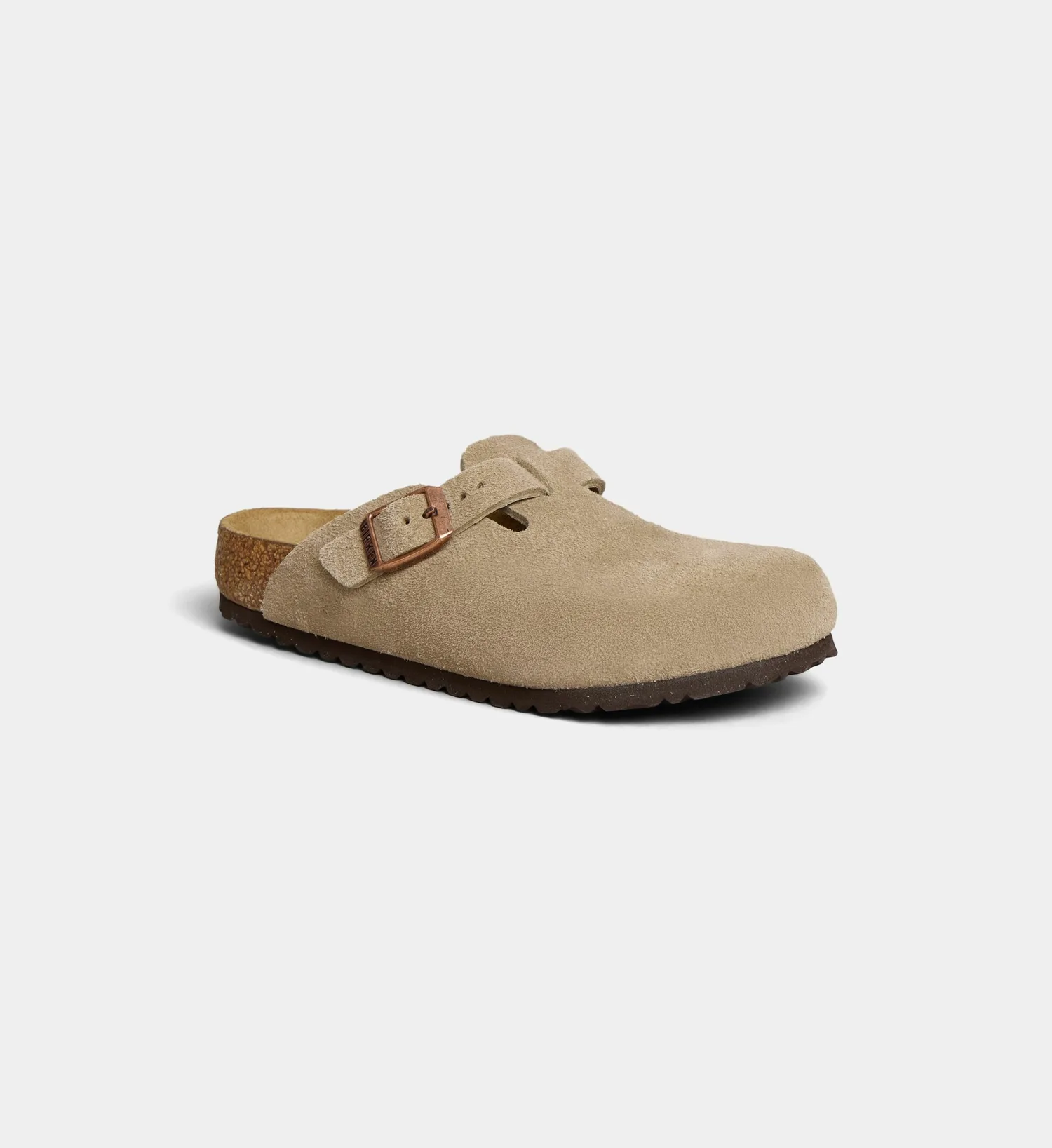 Бостон сабо из замшевой кожи BIRKENSTOCK, серый — фото 2