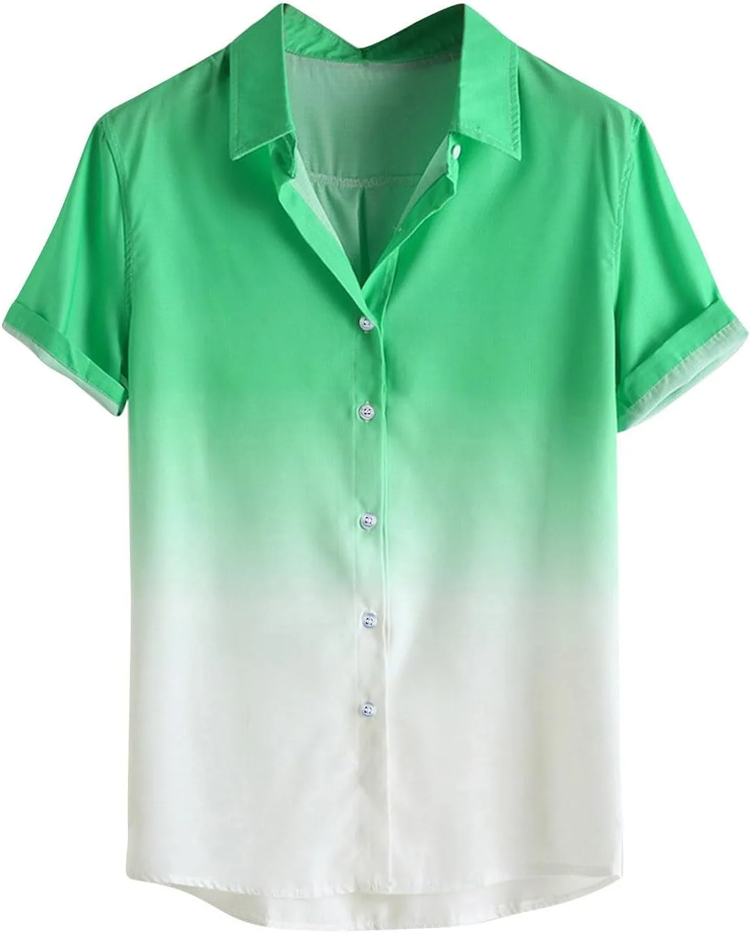 

Классическая рубашка для боулинга с градиентом, свободного кроя, с короткими рукавами QUNPIU