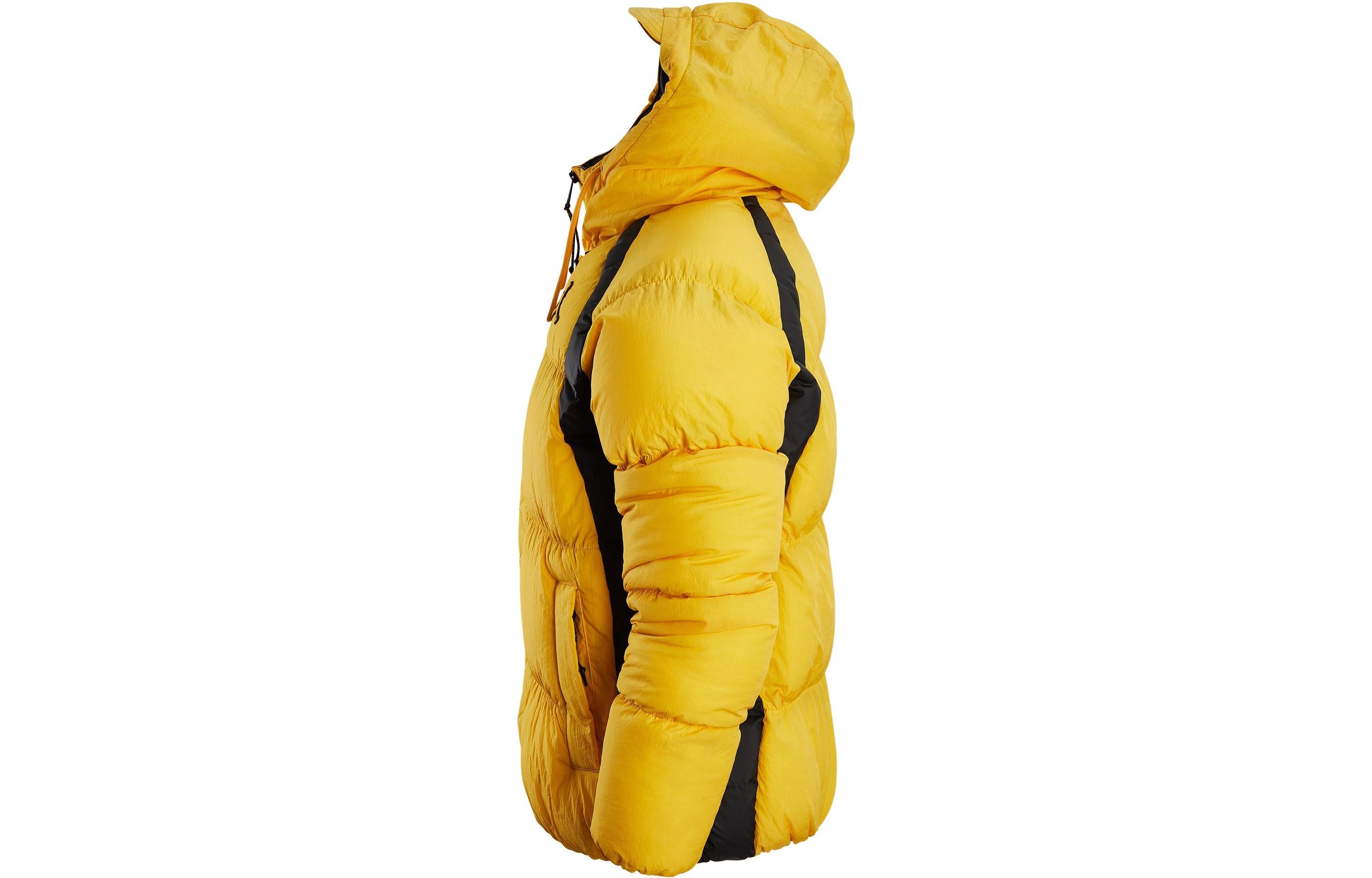 Мужская зимняя куртка Air Jordan Wide Stripe Zipper Hooded, желтая, на молнии, модель — фото 3