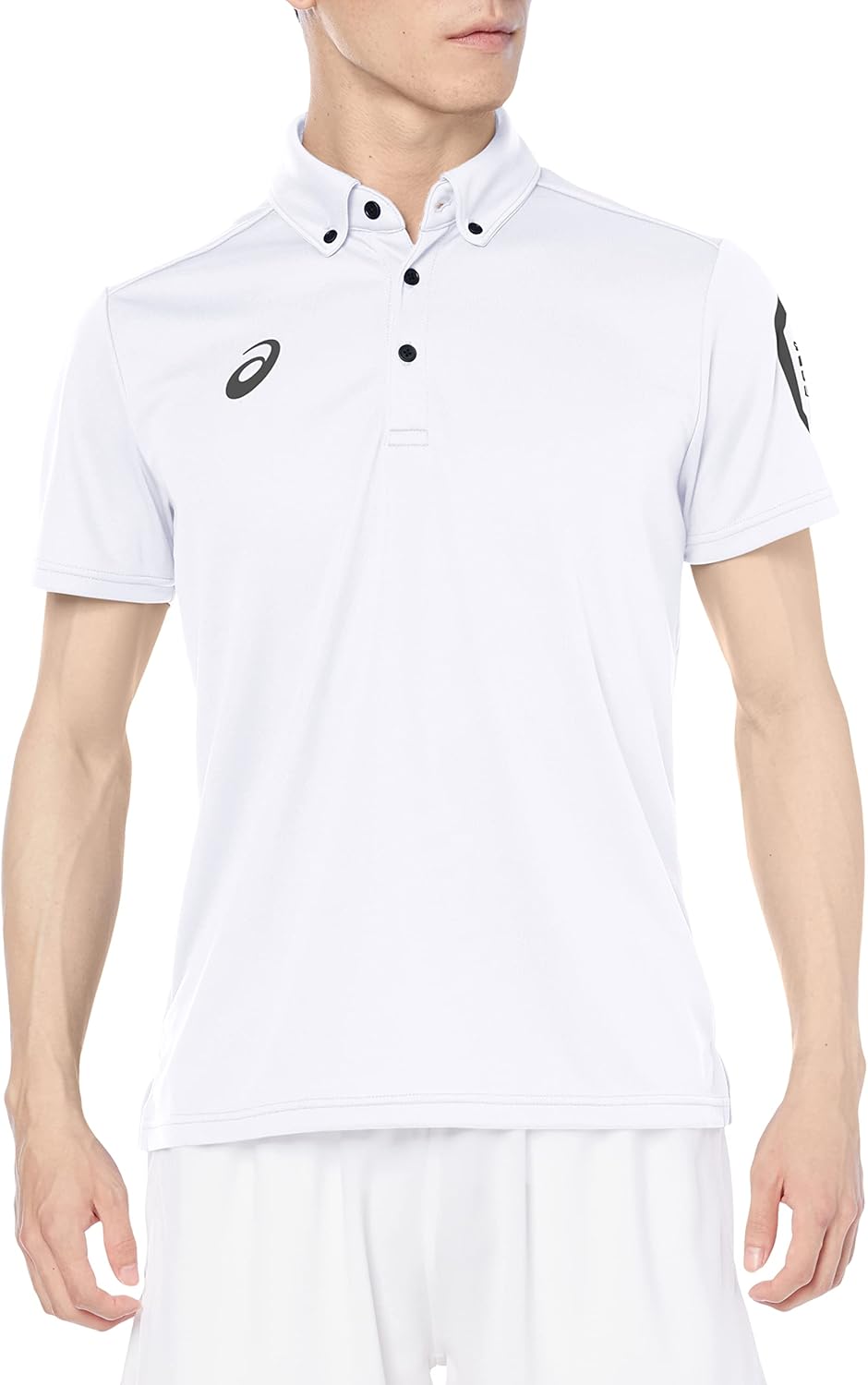 

Мужская тренировочная футболка-поло Asics 2031D728, с коротким рукавом, изготовлена из переработанного материала, белый