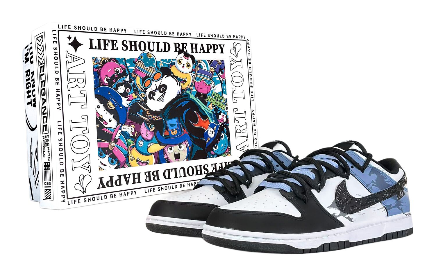 

Nike Кроссовки Dunk Low Sea Salt Bubbles, Cyan Brown Abrasion Resistant Low top Skateboard Shoes Unisex Blue Black