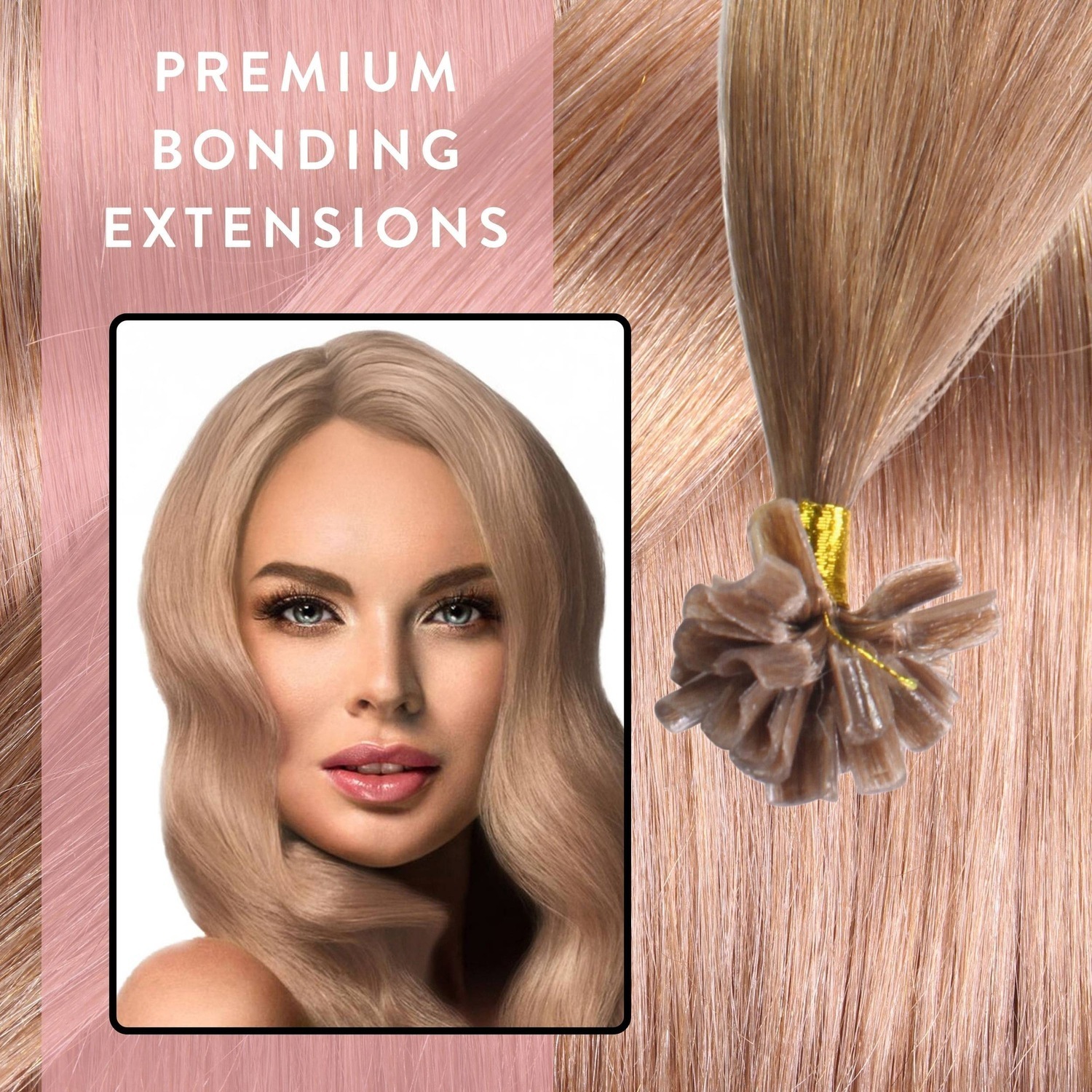 Накладные волосы bonding extensions premium echthaar #8/01 hellblond natur-asch 0,8g Hair2Heart, 60cm, количество 25 шт. — фото 2