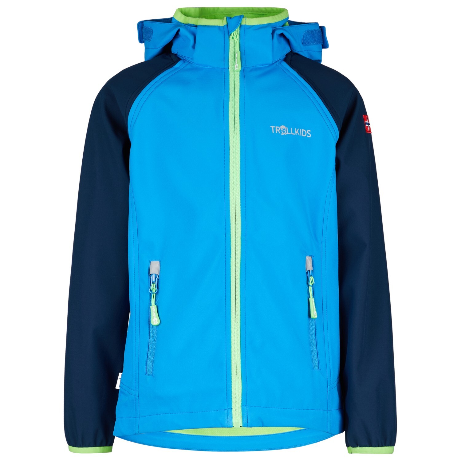 

Куртка из софтшелла Trollkids Kids Rondane Zip Off XT, цвет Navy/Med Blue/Green