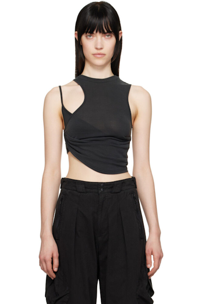 

SSENSE Эксклюзивный серый топ-топ Twisted Crop HYEIN SEO
