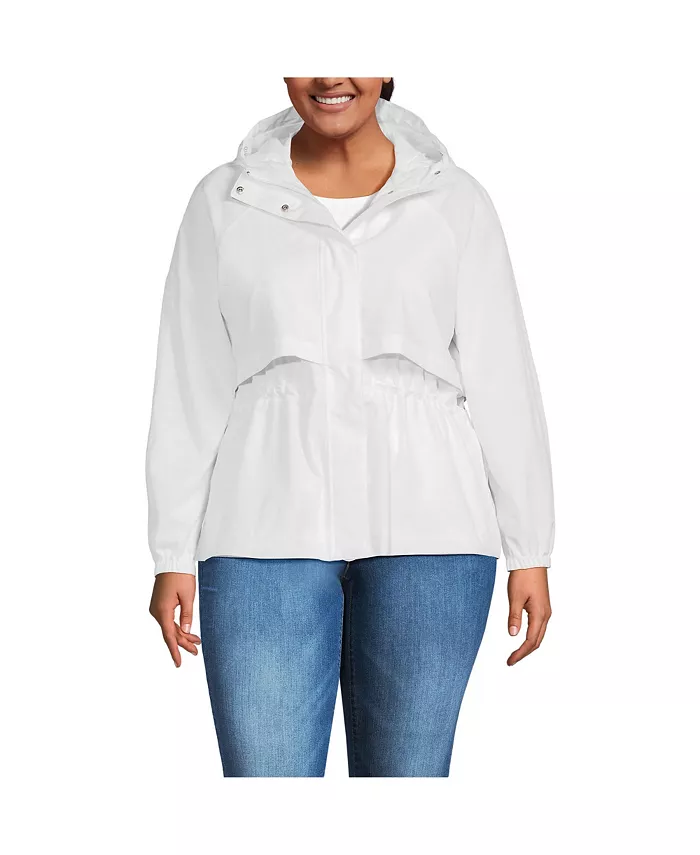 

Куртка-дождевик Squall Plus Size Packable Lands' End, белый