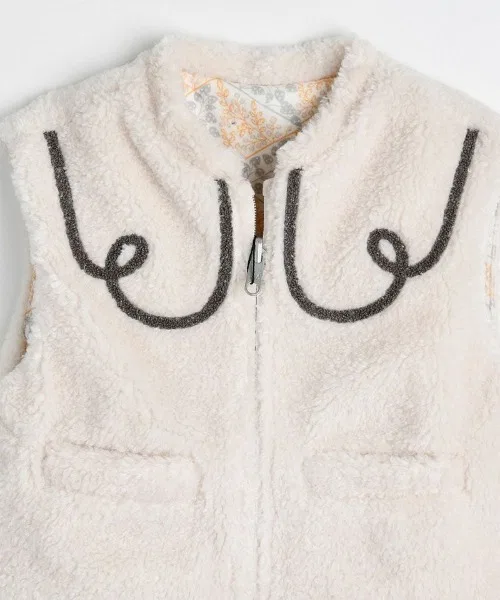 Жилет двусторонний Moimoln Mushroom Reversible Vest, полиэстер, айвори — фото 4