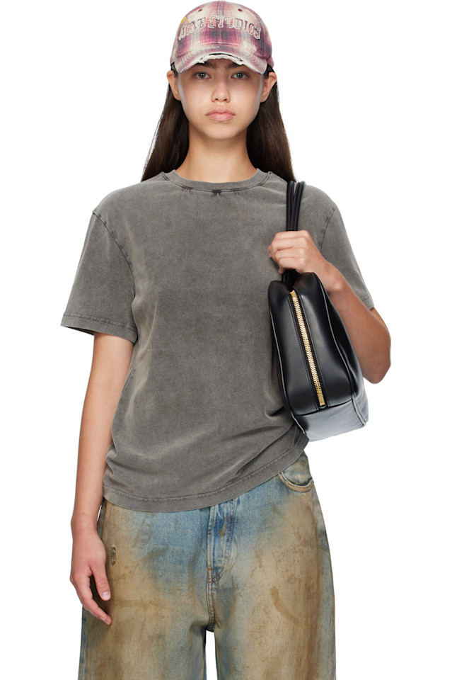 

Acne Studios Черная хлопковая футболка с круглым вырезом