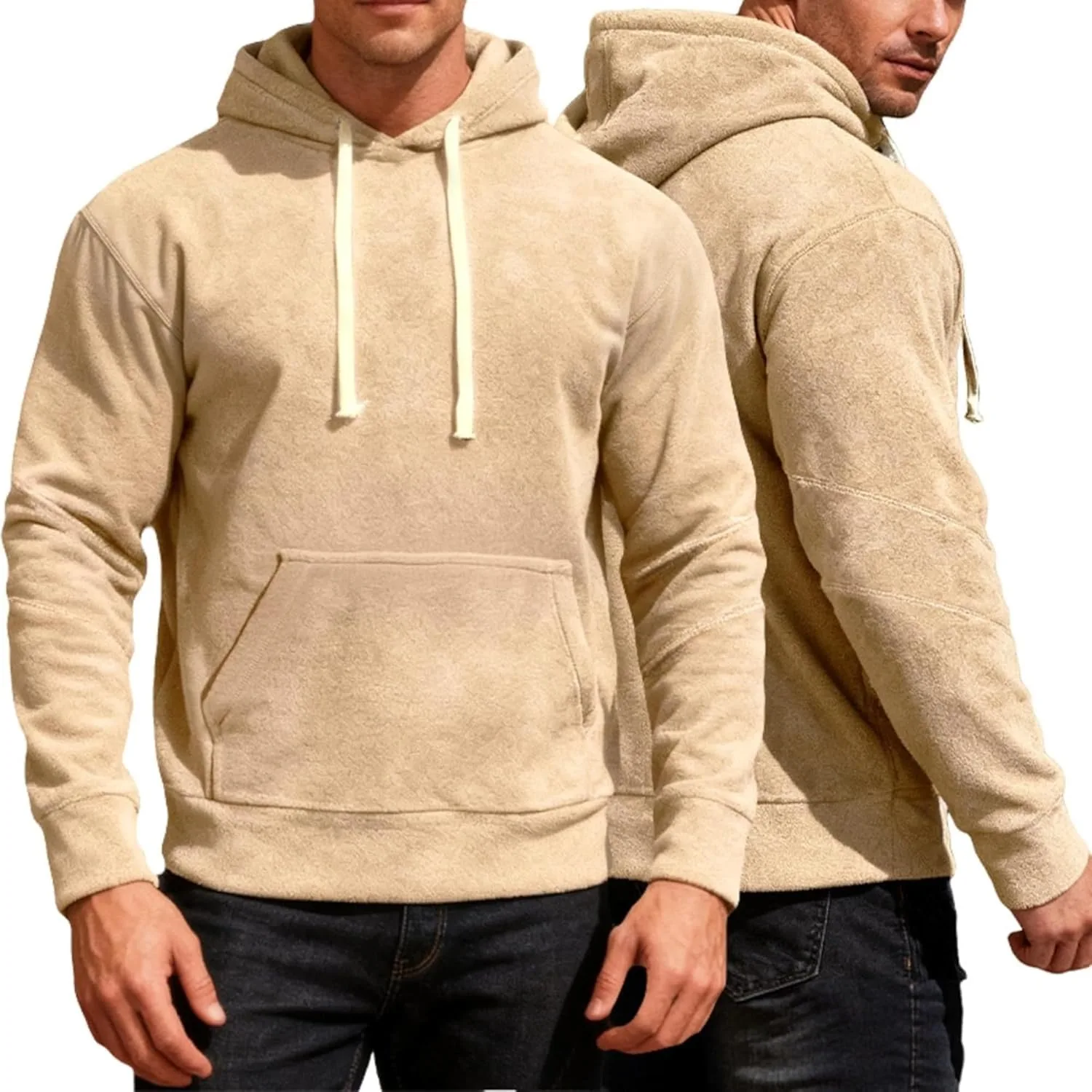 Мужская Polar Fleece толстовка с капюшоном и карманом-кенгуру — фото 3