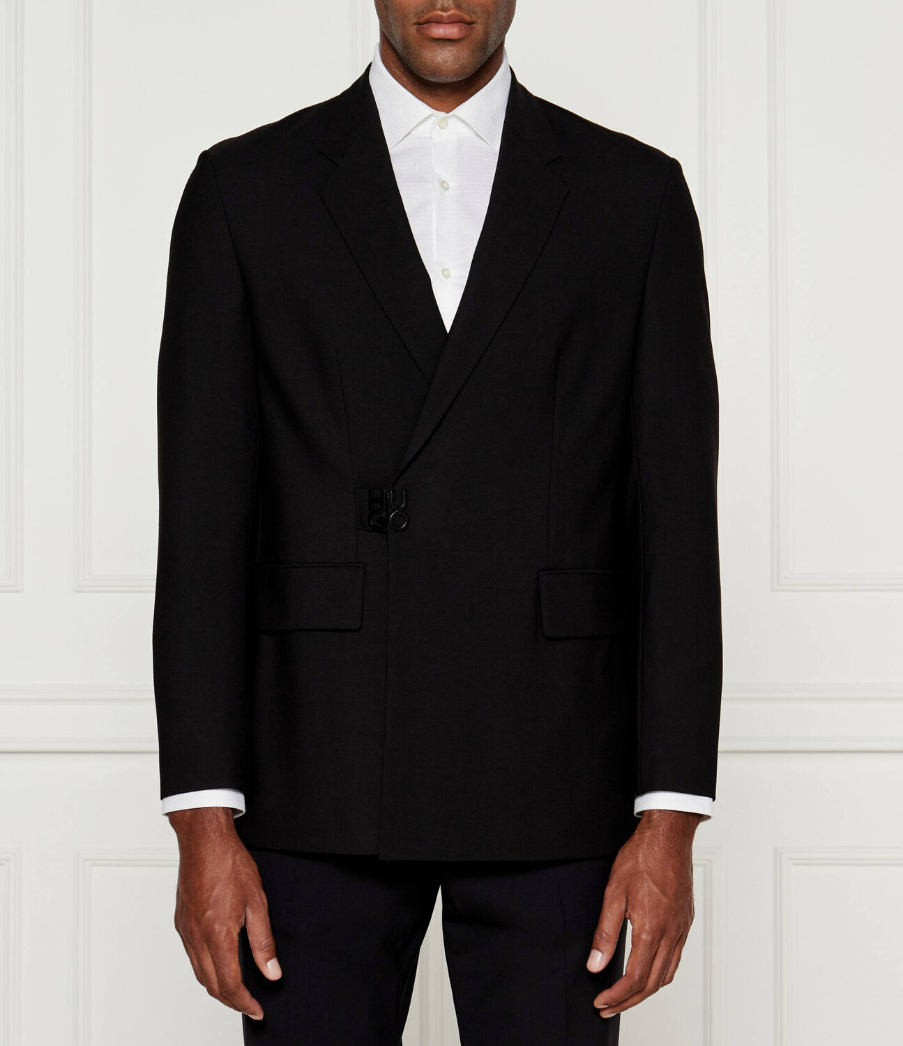 

Шерстяная куртка HUGO elegante Hans Regular Fit, черный