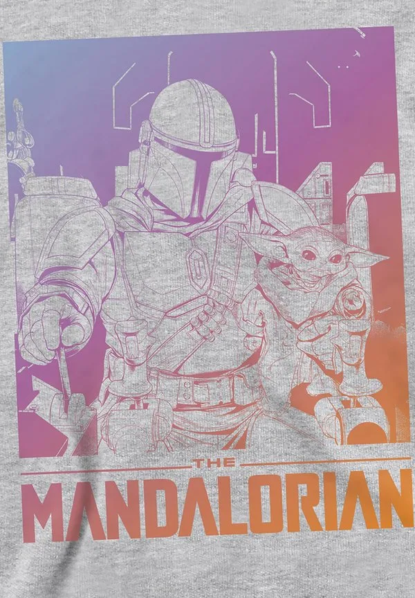 Худи с градиентным рисунком «звездные войны: мандалорец - малыш» Star Wars, Mottled Light Grey — фото 3