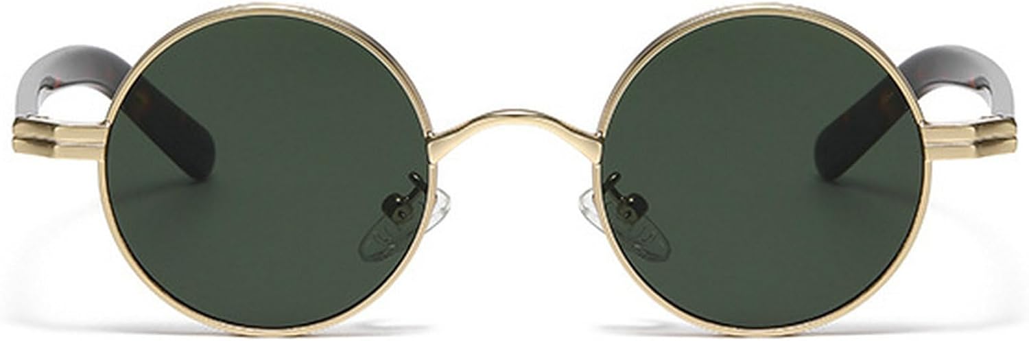

Ретро круглые солнцезащитные очки для женщин и мужчин, модные золотые солнцезащитные очки в винтажной металлической оправе, очки для активного отдыха, панк-очки для мужчин mincl, Green