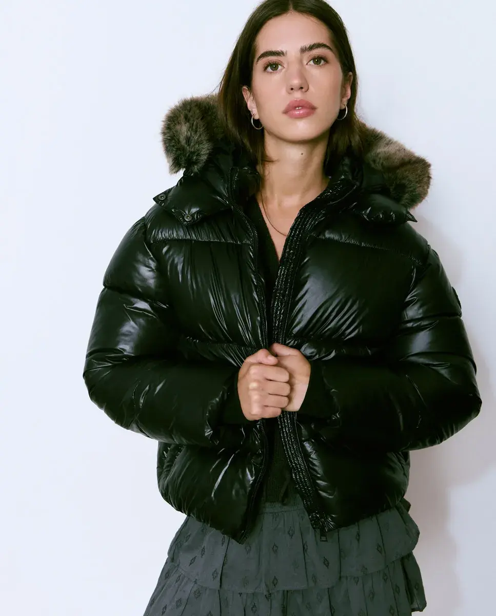 

Женское стеганое виниловое пальто Brownie, черный