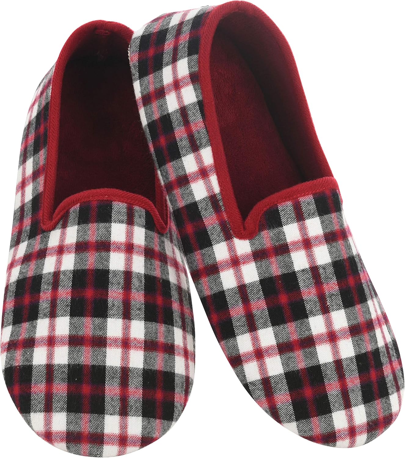 

Мужские легкие пледовые тапочки Snoozies, тапочки для дома с мягкой нескользящей подошвой, красный