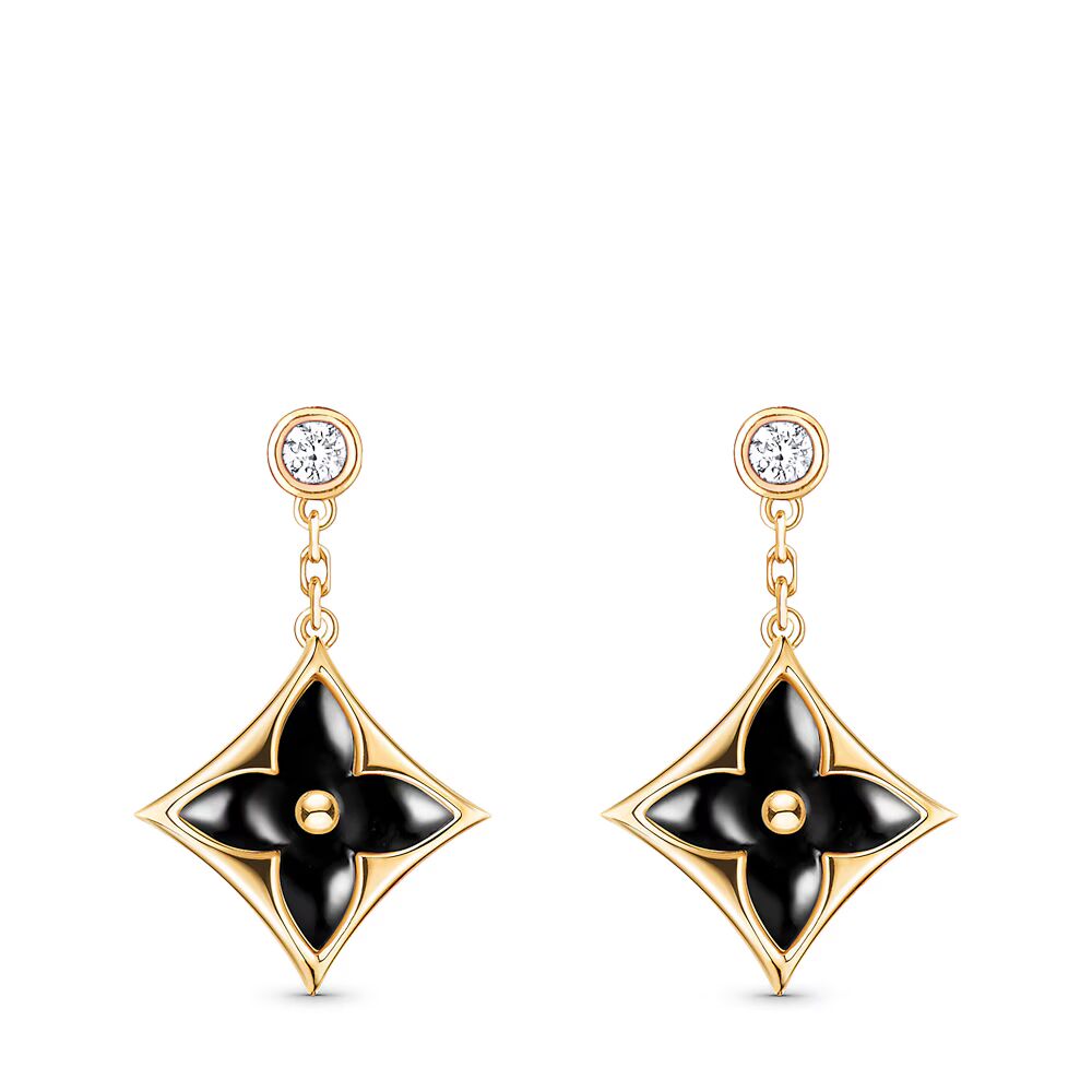

Серьги-гвоздики Color Blossom BB Star, желтое золото, оникс и бриллианты Louis Vuitton, золотой