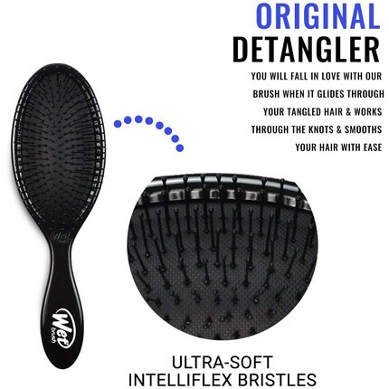 Wet Brush Оригинальная расческа для волос Detangler Classic Black Эксклюзивные ультрамягкие щетинки Intelliflex легко распутывают спутанные волосы Для всех типов волос Для женщин и мужчин Для влажных и сухих волос — фото 2