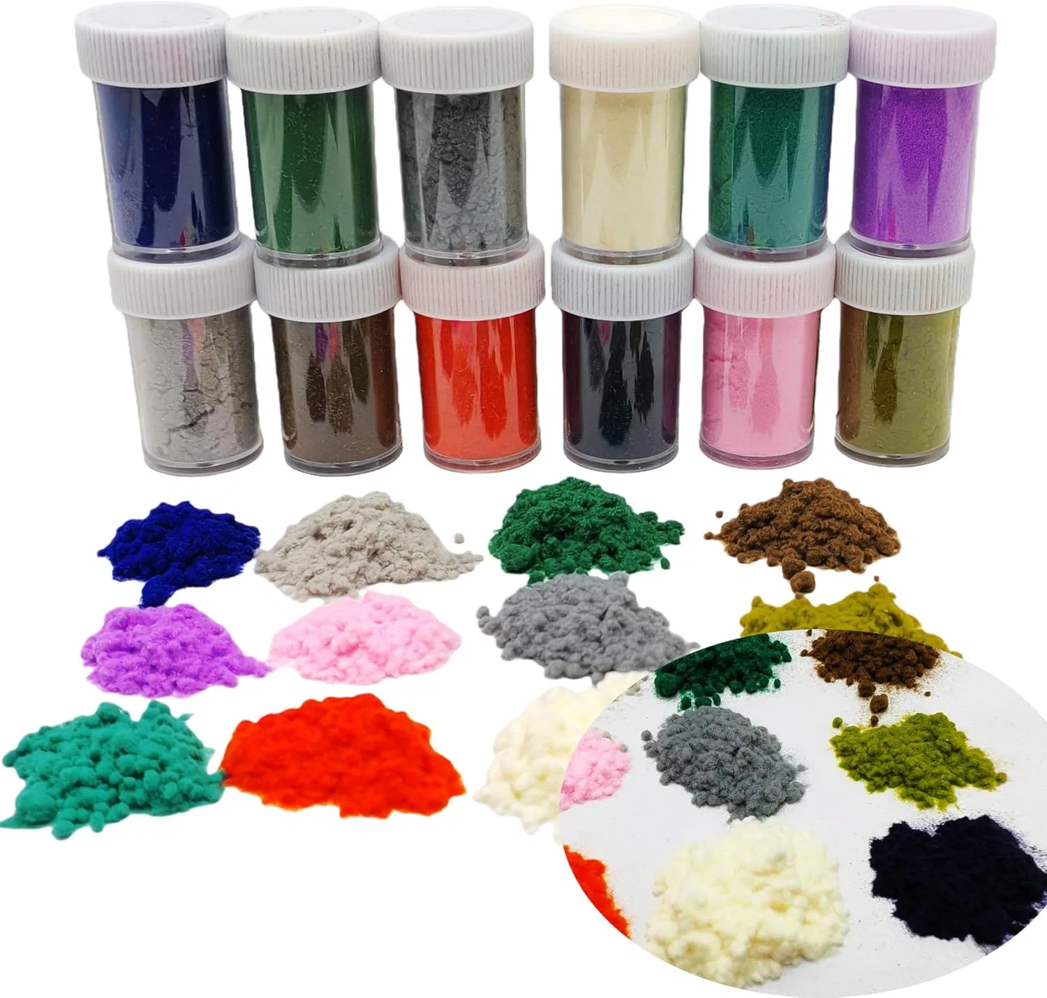 Набор бархатной пудры для дизайна ногтей 12 цветов Generisch, 2-12 Colours, 1 Glass Each