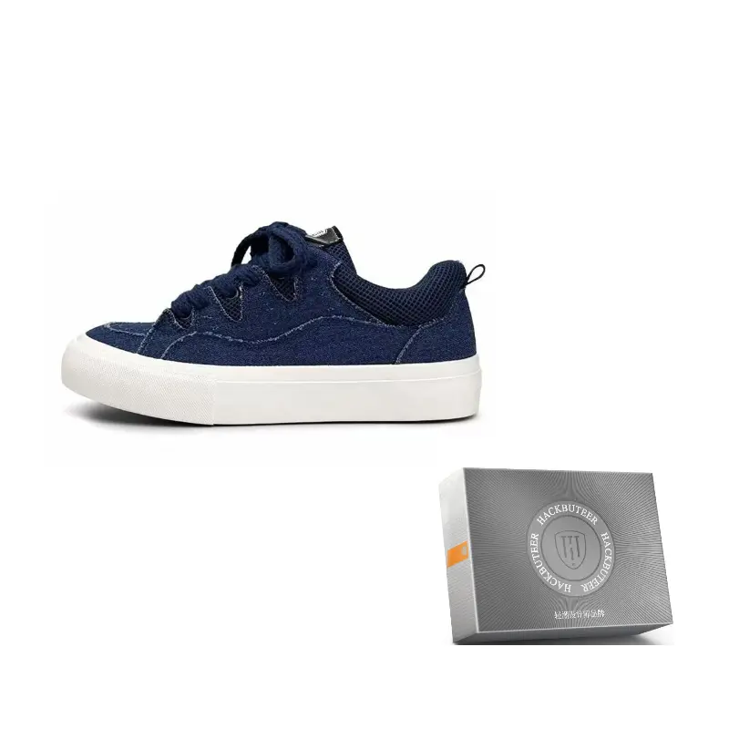 

HACKBUTEER Мужские низкие скейтерские кросcовки Box в джинсовом синем цвете, цвет Denim Blue (Box)