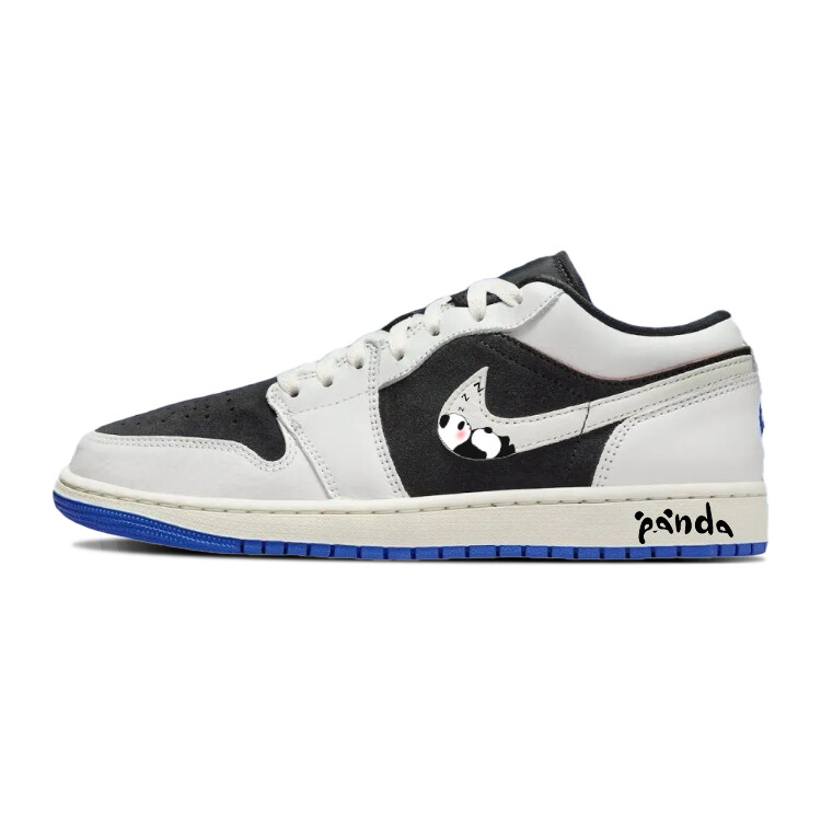 

Кроссовки Air Jordan 1 Vintage Basketball Shoes Men Low-Top Black/White, черный/белый