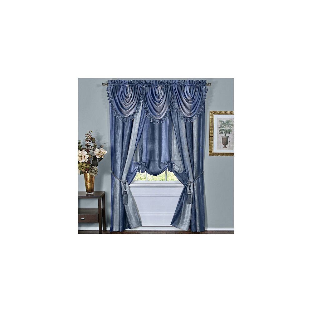 

Комплект оконных штор Goodgram Royal Ombre Crushed Semi Sheer из 6 предметов и балдахина, синий
