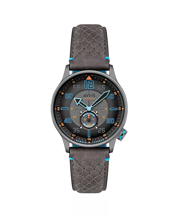 

Мужские часы Hawker Typhoon Baldwin Automatic с серым кожаным ремешком, 42 мм Avi-8, gray