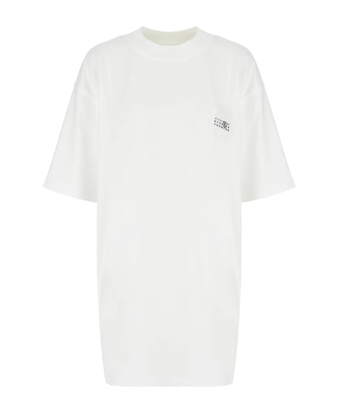 

Футболка оверсайз с небольшим логотипом Mm6 Maison Margiela, белый