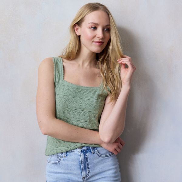 

Миниатюрный свитер с квадратным вырезом Lc Lauren Conrad, цвет valor green