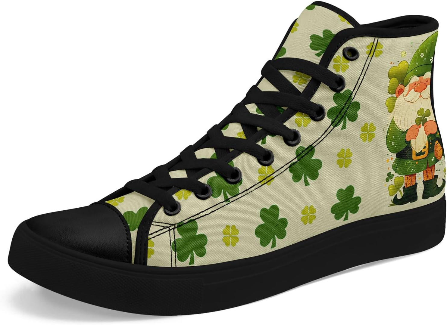 

Высокие кеды на шнуровке ко Дню Святого Патрика с принтом счастливого клевера и лепрекона, унисекс, легкие повседневные кроссовки для мужчин и женщин Awsole, черный/красный/зеленый