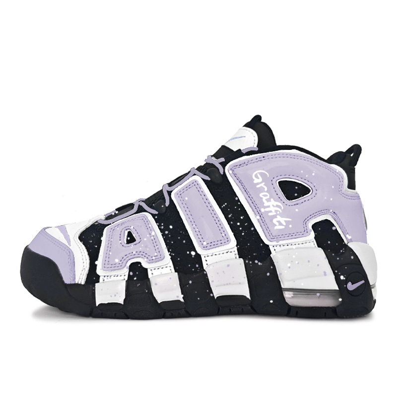 

Nike Кроссовки баскетбольные Air More Uptempo Violet Honey Cushioning женские черно-фиолетовые