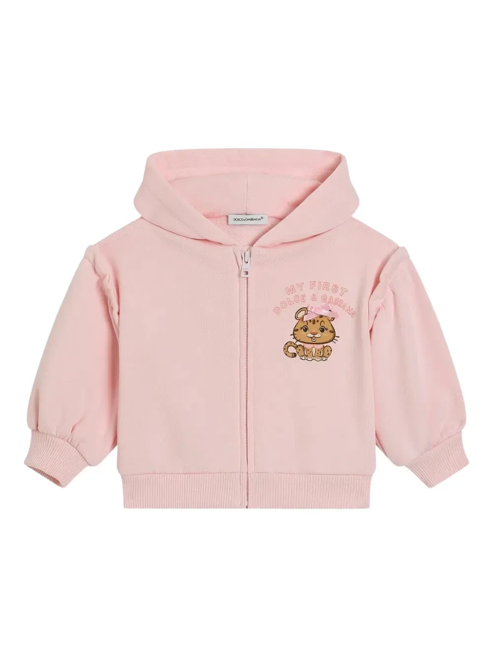 Топ с капюшоном и анималистичным принтом Dolce & Gabbana Kids, розовый