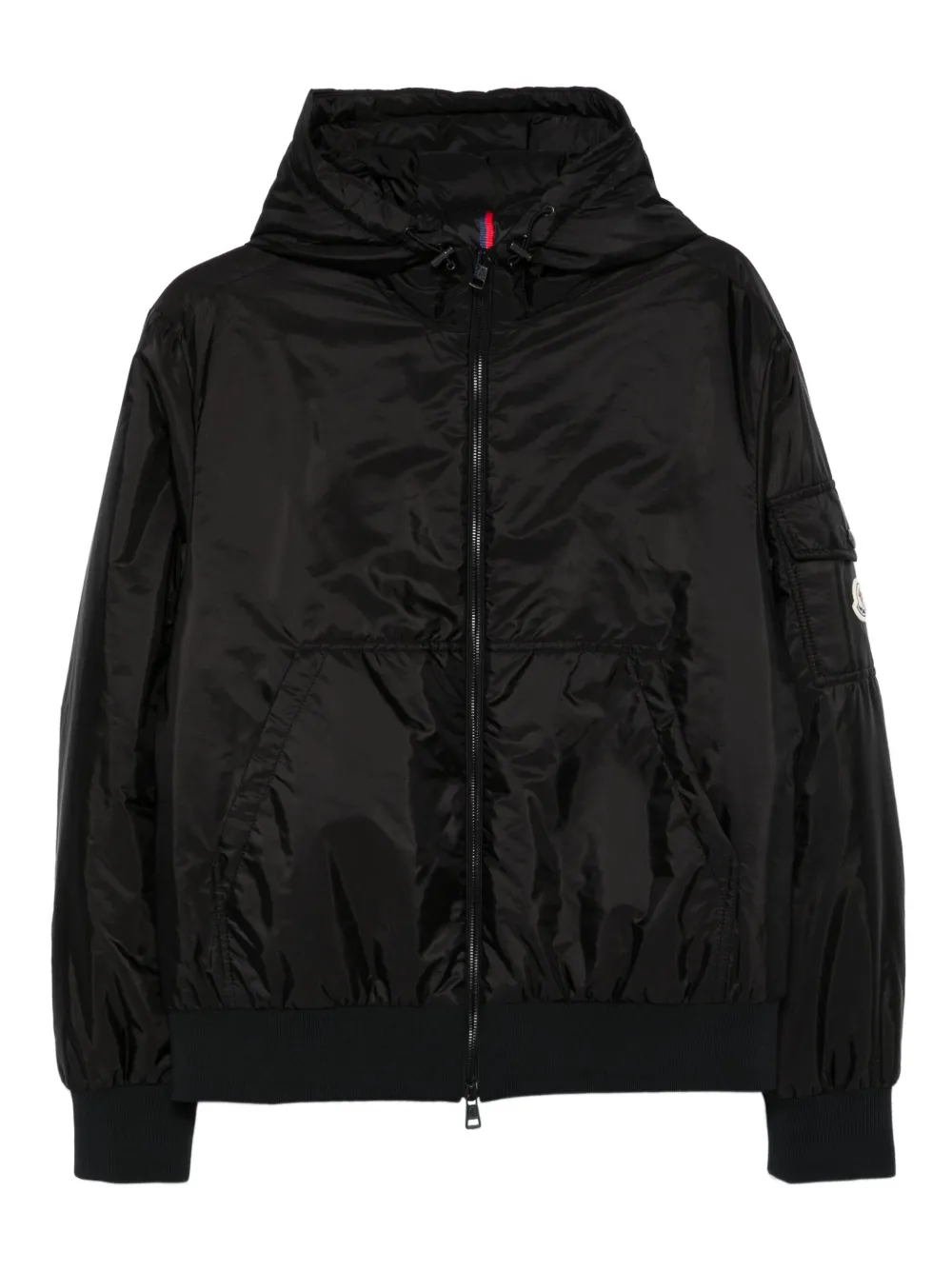 

Куртка с капюшоном и застежкой-молнией спереди MONCLER, черный