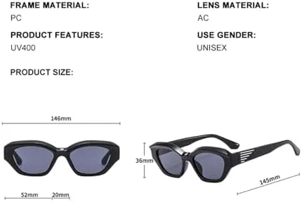 

Ретро-солнцезащитные очки 2027 года для женщин и мужчин, классический винтажный стиль, защита от УФ-излучения UV400, для вечеринок на открытом воздухе MTZJH, Black