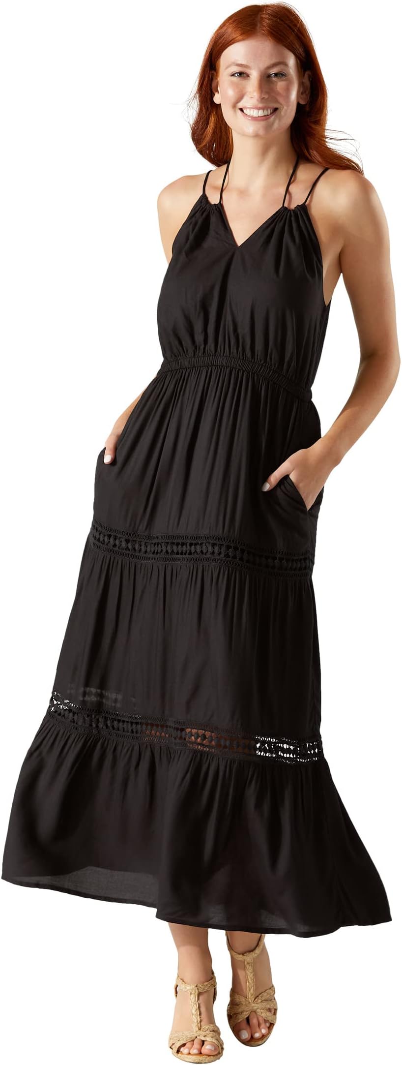 

Платье Tommy Bahama Sunlace Halter Maxi Dress, черный